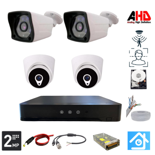 ARNA 2 DIŞ 2 İÇ KAMERALI 2 MP 1080 P 3.6 MM GENİŞ AÇI 1 TB HDD DAHİL GÜVENLİK SETİ - ST2221000