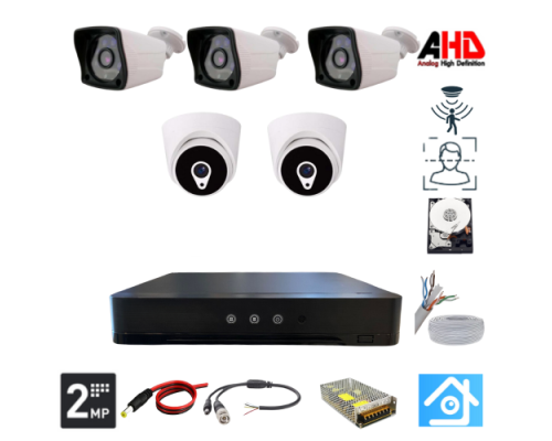 ARNA 3 DIŞ 2 İÇ KAMERALI 2 MP 1080P 320 GB HDD DAHİL AHD GÜVENLİK SETİ - ST-232320