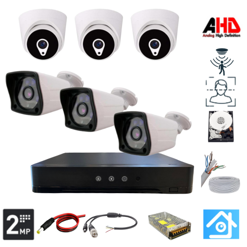 ARNA 3 İÇ 3 DIŞ KAMERALI 2 MP 1080P 3.6 MM GENİŞ AÇILI 1 TB HARDDİSK DAHİL AHD GÜVENLİK KAMERA SETİ - ST-2331000