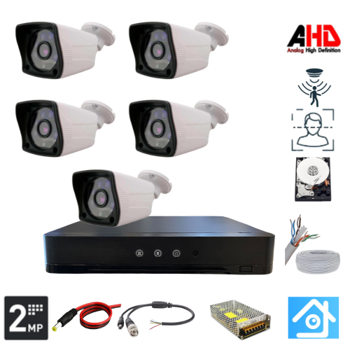 ARNA 5 KAMERALI 2 MP 1080 P 3.6 MM GENİŞ AÇILI 1 TB HARD DİSK DAHİL AHD GÜVENLİK KAMERA SETİ - ST251000