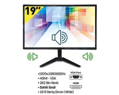 Besta BST-19WS 19'' 5ms 1440X900 VGA+HDMI Siyah LED Monitör