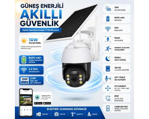 DAYLINE 3 MP WIFI ÖZELLİKLİ SOLAR GÜVENLİK KAMERASI - CN-DL109W