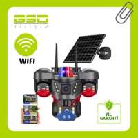 WIFI ÖZELLİKLİ 3 LENSLİ SOLAR GÜNEŞ PANELLİ KABLOSUZ GÜVENLİK KAMERASI RX-66WS